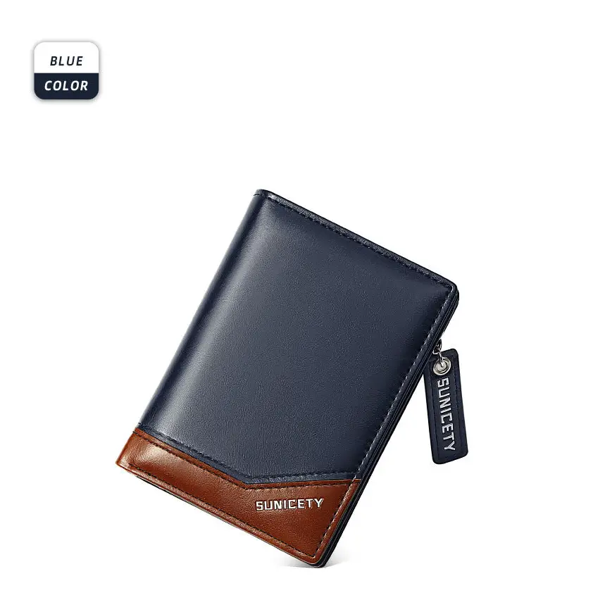 PU Leather Multifunctional Zipper Short Men's Wallet Beyond Trends Hub