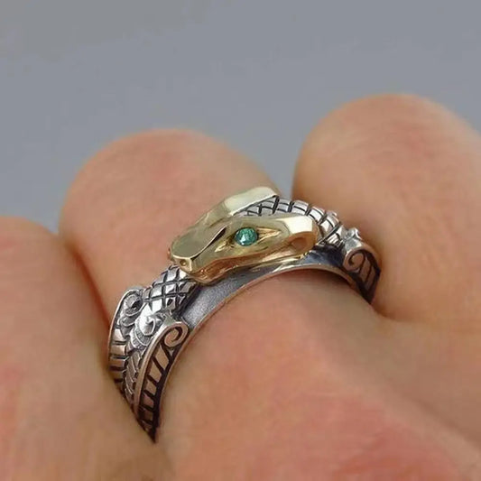 Punk Hand Jewellery Copper And Silver Plated Two-tone Snake Ring - Beyond Trends Hub 