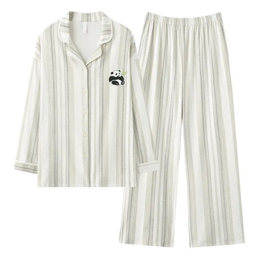 Pure cotton couple pajamas women’s spring and autumn men’s home suit set