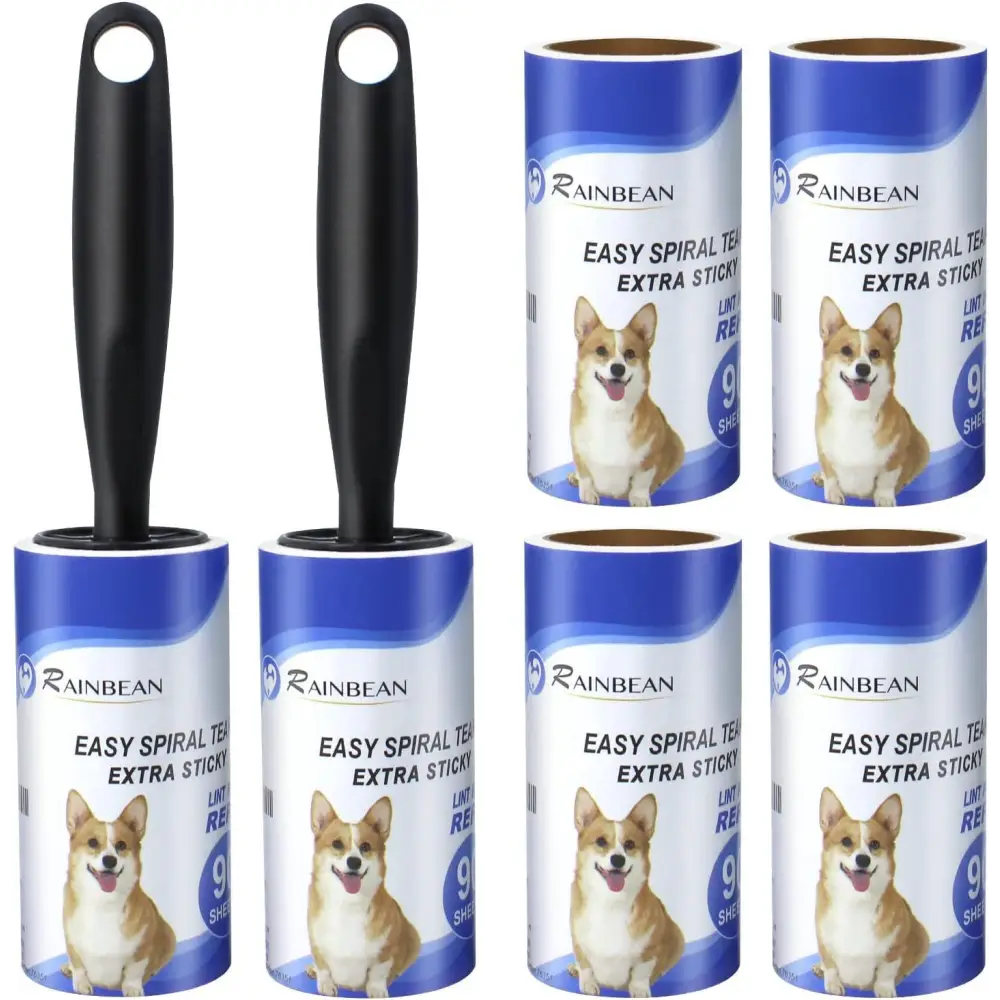 RAINBEAN Lint Rollers For Pet Hair Extra Sticky, 540 Sheets 6 Refills Lint Roller With 2 Upgrade Handles, Portable Lint Remover Brush Pet Hair Remover For Dog Cat Hair Removal, Clothes, Furniture - Beyond Trends Hub 