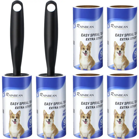RAINBEAN Lint Rollers For Pet Hair Extra Sticky, 540 Sheets 6 Refills Lint Roller With 2 Upgrade Handles, Portable Lint Remover Brush Pet Hair Remover For Dog Cat Hair Removal, Clothes, Furniture - Beyond Trends Hub 