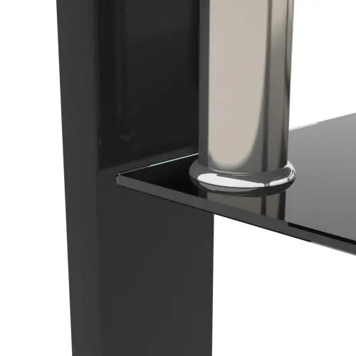 Rectangular Black Glass Coffee Table - Black - 5