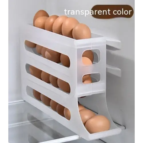 Refrigerator 4-Layer Automatic Egg Roller Sliding Egg Tray Refrigerator Side Door Large Capacity Holder Egg Storage Box Kitchen Gadgets Beyond Trends Hub