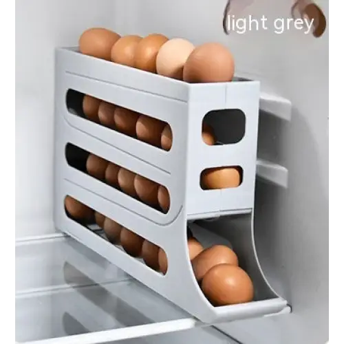 Refrigerator 4-Layer Automatic Egg Roller Sliding Egg Tray Refrigerator Side Door Large Capacity Holder Egg Storage Box Kitchen Gadgets Beyond Trends Hub