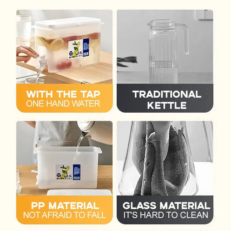 Refrigerator Storage Jars Large Capacity Cold Water Kettle With Faucet Household Storage Plastic Lemonade Bottle Container Beyond Trends Hub