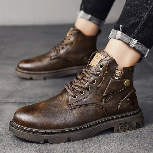 Retro British Style High Cut Martin Boots For Men Beyond Trends Hub