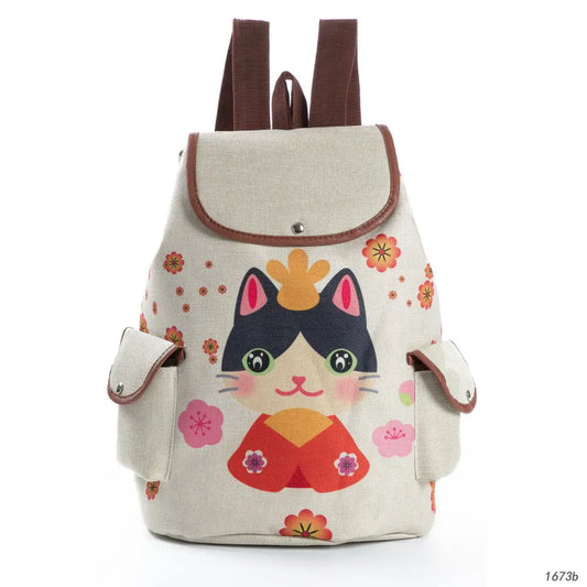 Retro Cute Cat Drawstring Backpacks - Beyond Trends Hub 