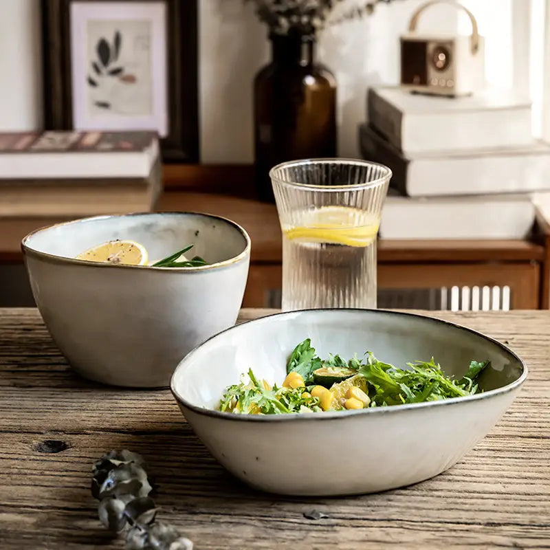 Retro Irregular Flaw Salad Plates - Beyond Trends Hub 
