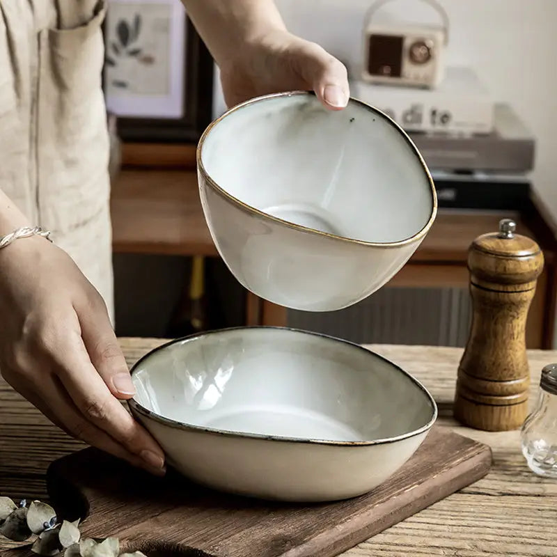 Retro Irregular Flaw Salad Plates - Beyond Trends Hub 