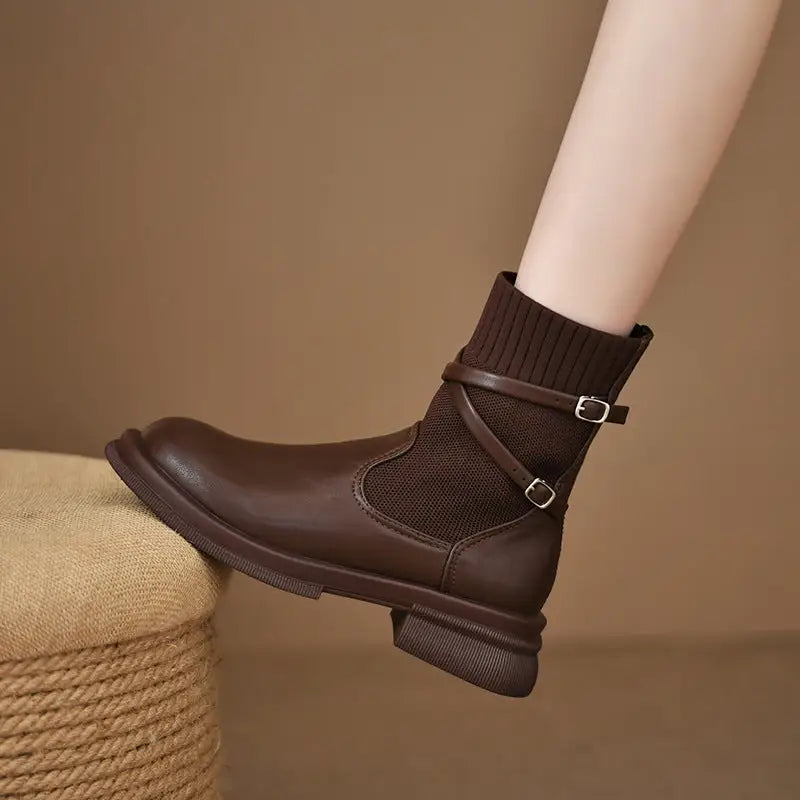 Retro Platform Knitted Martin Boots For Women Beyond Trends Hub