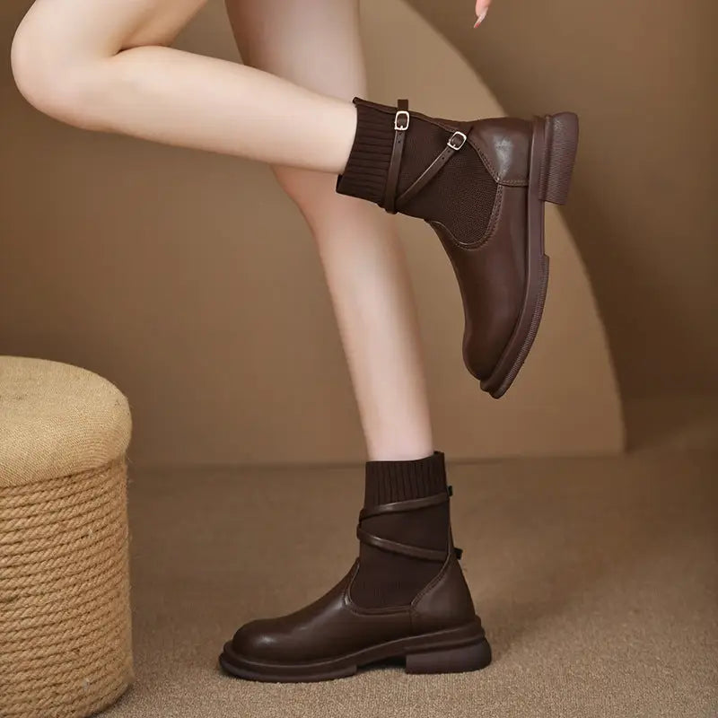 Retro Platform Knitted Martin Boots For Women Beyond Trends Hub