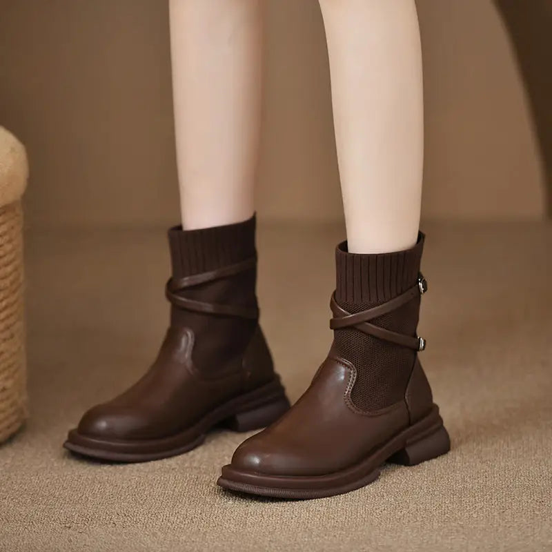 Retro Platform Knitted Martin Boots For Women Beyond Trends Hub