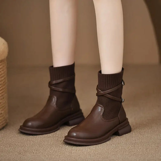 Retro Platform Knitted Martin Boots For Women Beyond Trends Hub