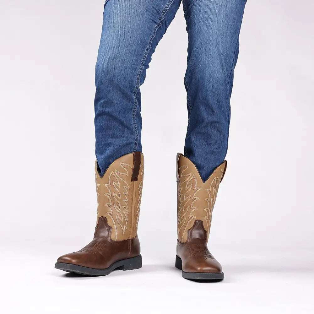 Retro Wide Head Western Cowboy Boot Beyond Trends Hub