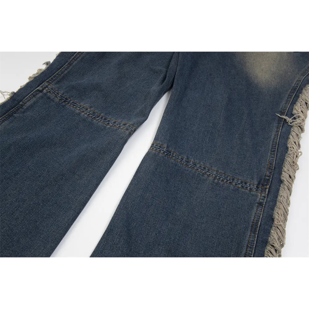 Ripped Denim Trousers For Men And Women