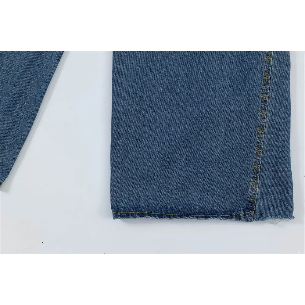 Ripped Dirty Denim Trousers For Men