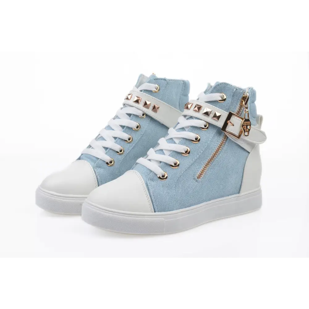 Riveted Canvas Shoes Middle Side Platform Shoes