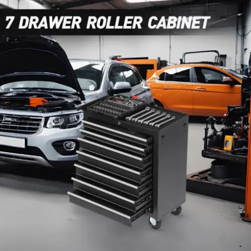 Rolling Tool Chest With 7-Drawer Tool Box With Wheels Multifunctional Tool Cart Mechanic Tool Storage Cabinet