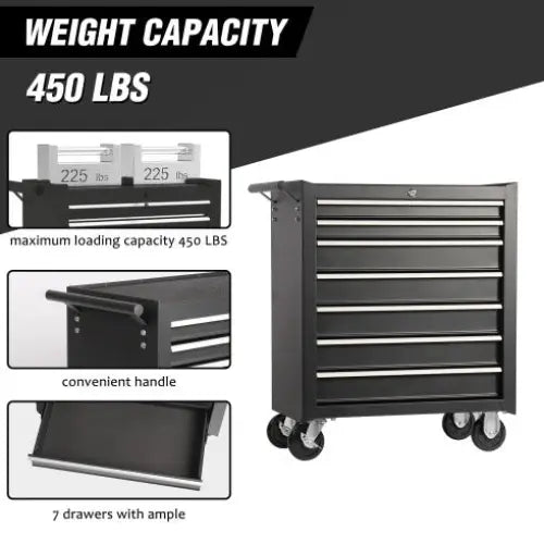 Rolling Tool Chest With 7-Drawer Tool Box With Wheels Multifunctional Tool Cart Mechanic Tool Storage Cabinet