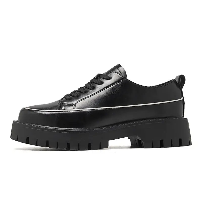 Round Toe Color-blocking Stitching Low Heel Platform Casual Shoes Beyond Trends Hub
