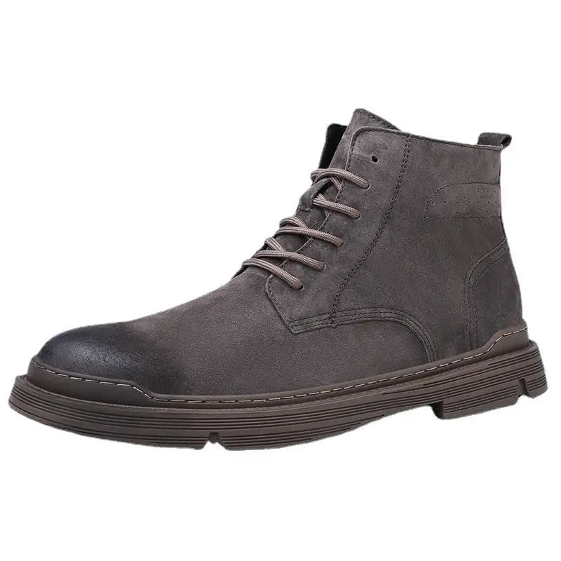 Round Toe Top Layer Cowhide Casual Men's Leather Boots Beyond Trends Hub