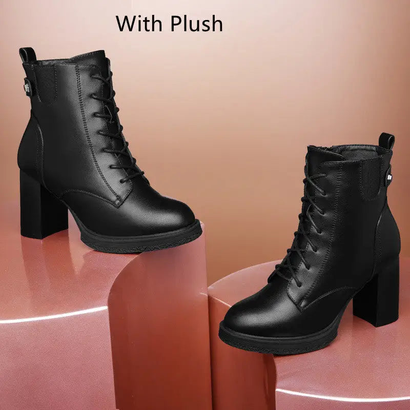 S Women's Shoes British Style Autumn And Winter Single Boots High Heels Women Beyond Trends Hub