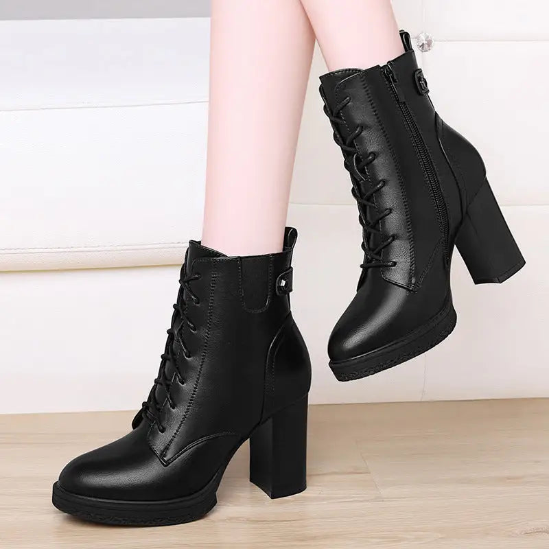 S Women's Shoes British Style Autumn And Winter Single Boots High Heels Women Beyond Trends Hub