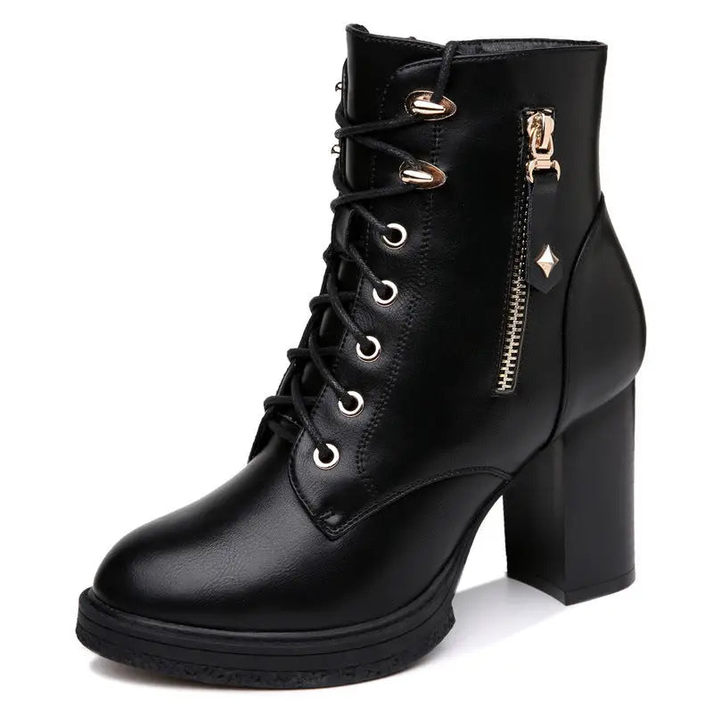 S Women's Shoes British Style Autumn And Winter Single Boots High Heels Women Beyond Trends Hub