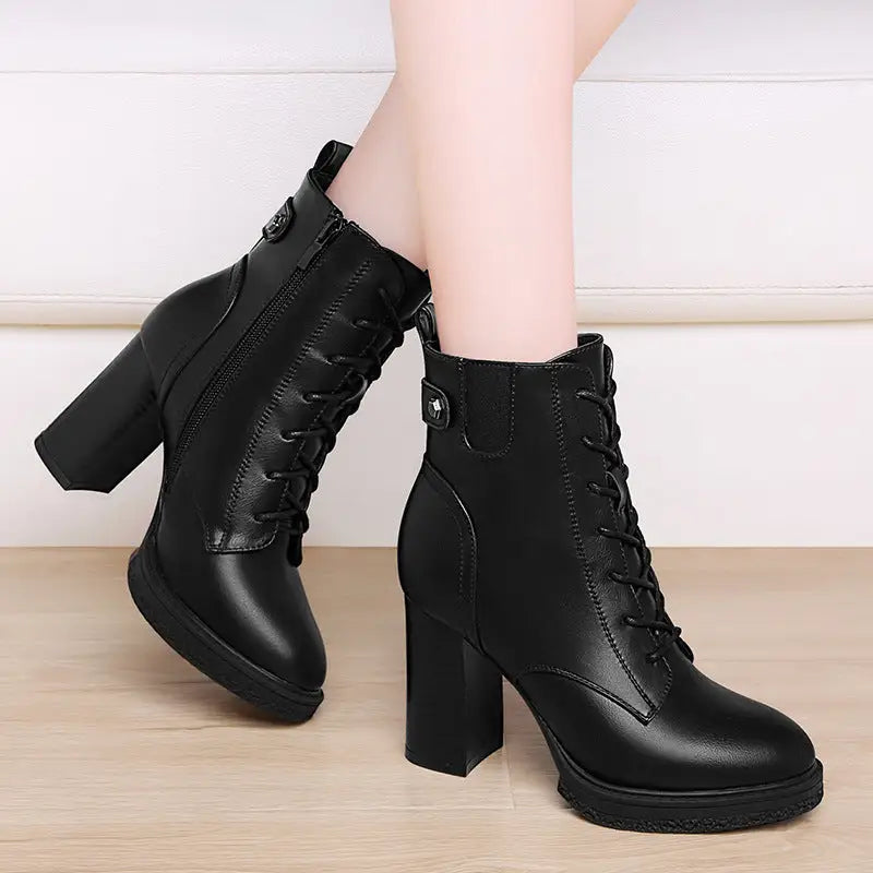 S Women's Shoes British Style Autumn And Winter Single Boots High Heels Women Beyond Trends Hub