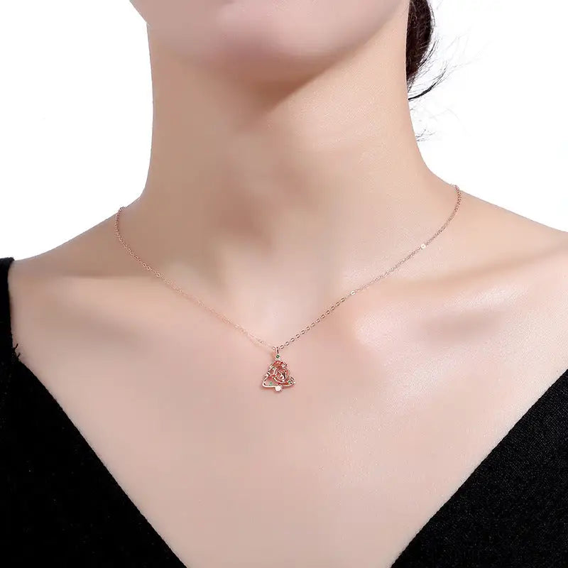 S925 Elk Christmas Tree Necklace Fashion Ins Style Zircon Clavicle Chain Women's Jewelry Beyond Trends Hub