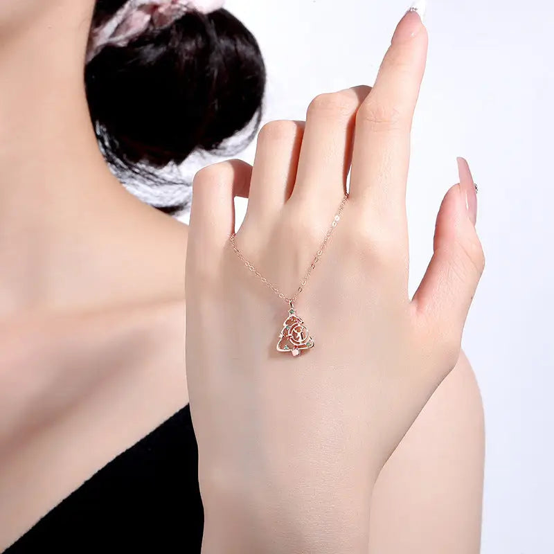 S925 Elk Christmas Tree Necklace Fashion Ins Style Zircon Clavicle Chain Women's Jewelry Beyond Trends Hub