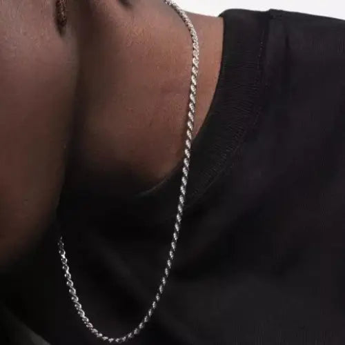 S925   Sterling Silver Plated Fried Dough Twists Chain Necklace For Men And Women Beyond Trends Hub