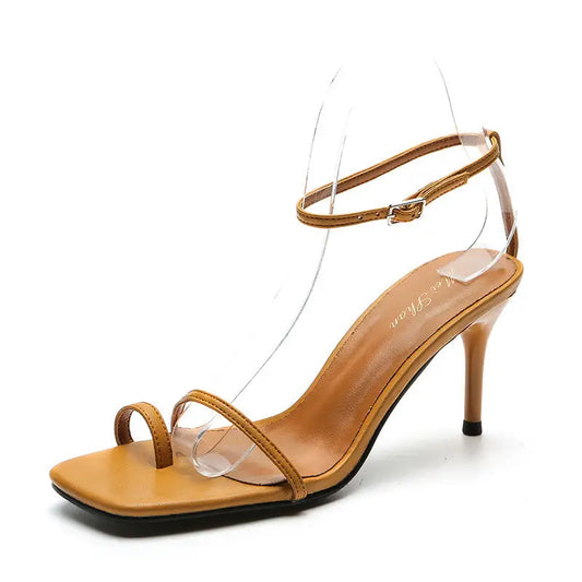 Sandals Women’s Summer Hot Style Small Square Toe Toe Thin Strap High Heels