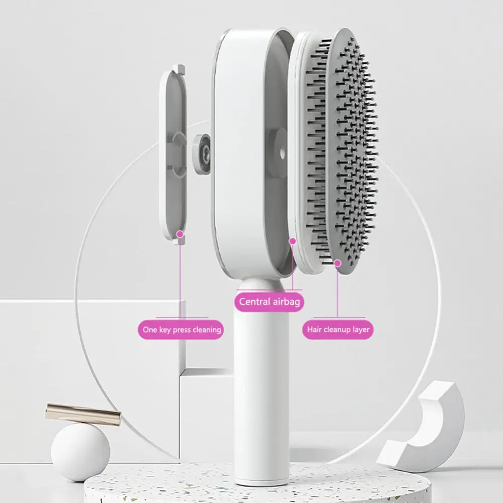 Self Cleaning Hair Brush For Women One-key Cleaning Hair Loss Airbag Massage Scalp Comb Anti-Static Hairbrush Beyond Trends Hub