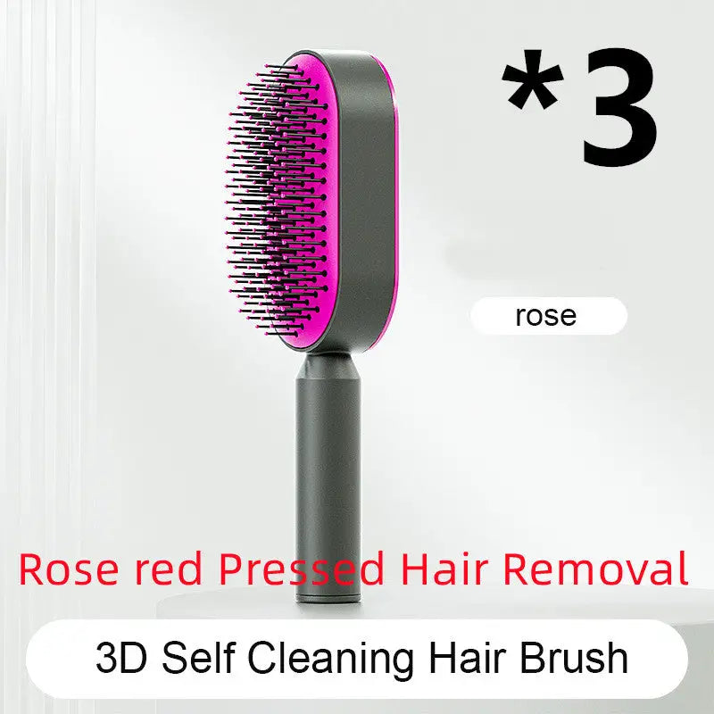 Self Cleaning Hair Brush For Women One-key Cleaning Hair Loss Airbag Massage Scalp Comb Anti-Static Hairbrush Beyond Trends Hub