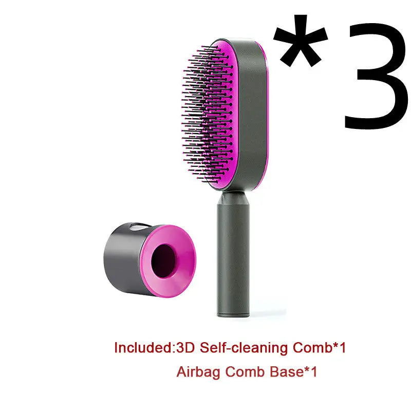 Self Cleaning Hair Brush For Women One-key Cleaning Hair Loss Airbag Massage Scalp Comb Anti-Static Hairbrush Beyond Trends Hub