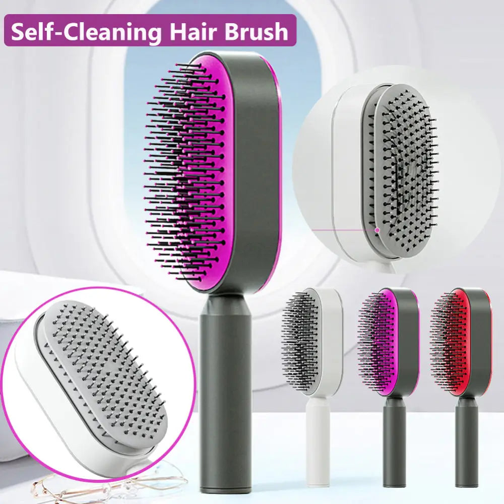Self Cleaning Hair Brush For Women One-key Cleaning Hair Loss Airbag Massage Scalp Comb Anti-Static Hairbrush Beyond Trends Hub