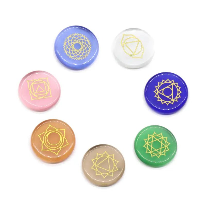 Seven Opal Chakras Yoga Energy Healing Stone Flannel Bag Wish Amazon Cross-Border Hot Sale Beyond Trends Hub
