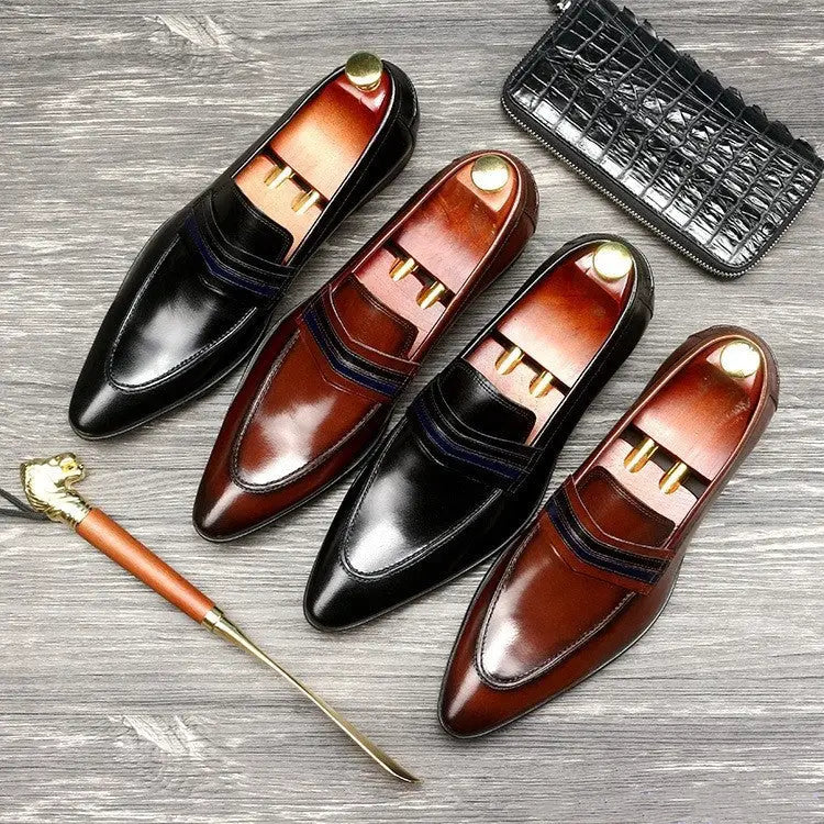Shallow mouth men's shoes leather shoes Beyond Trends Hub