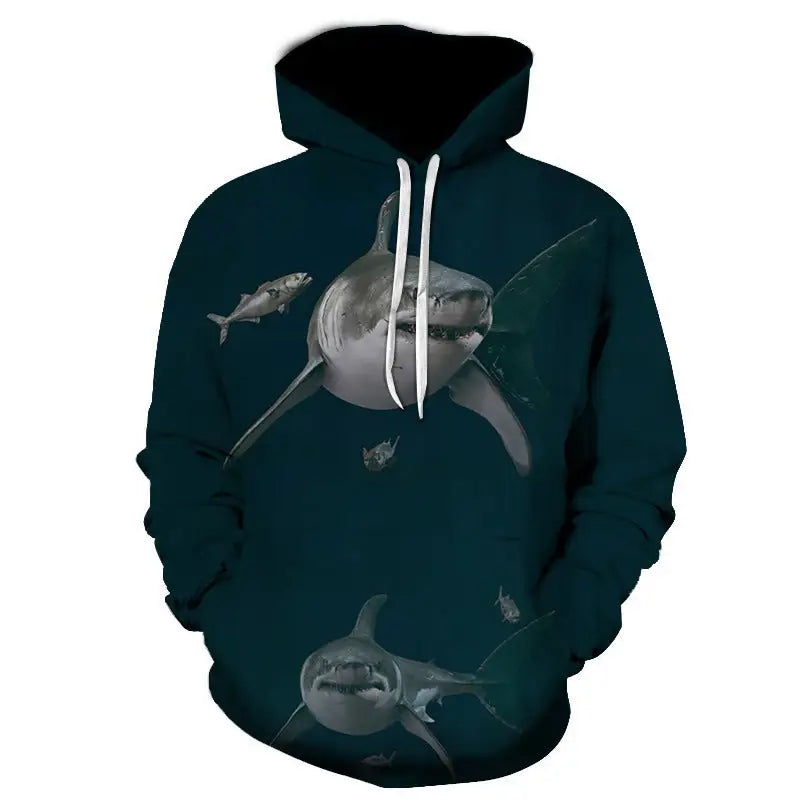 Shark Pullover Loose Hoodie For  Men And Women 3 D Hoodies Beyond Trends Hub