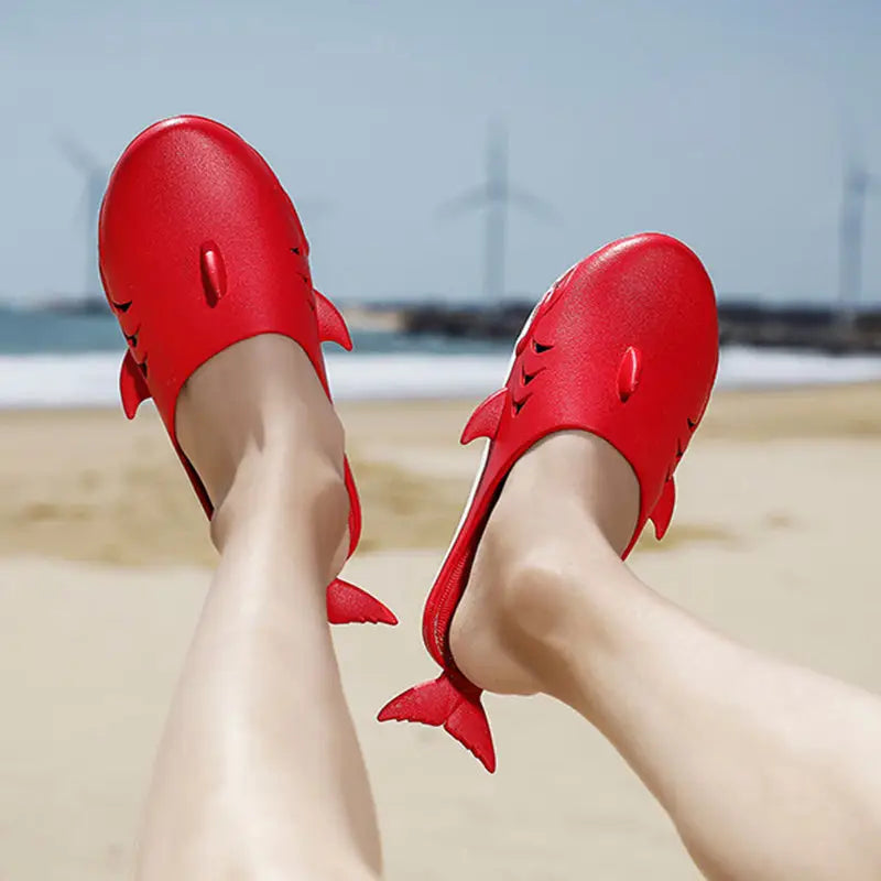 Shark Slippers Beach Shoes Home Flat Slippers Women Men - 4