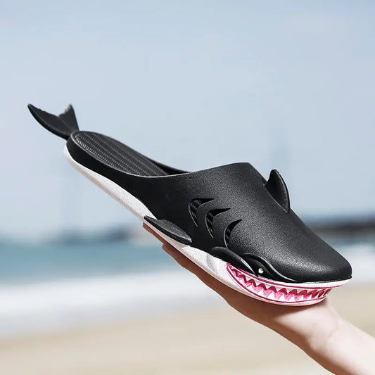 Shark Slippers Beach Shoes Home Flat Slippers Women Men - 4