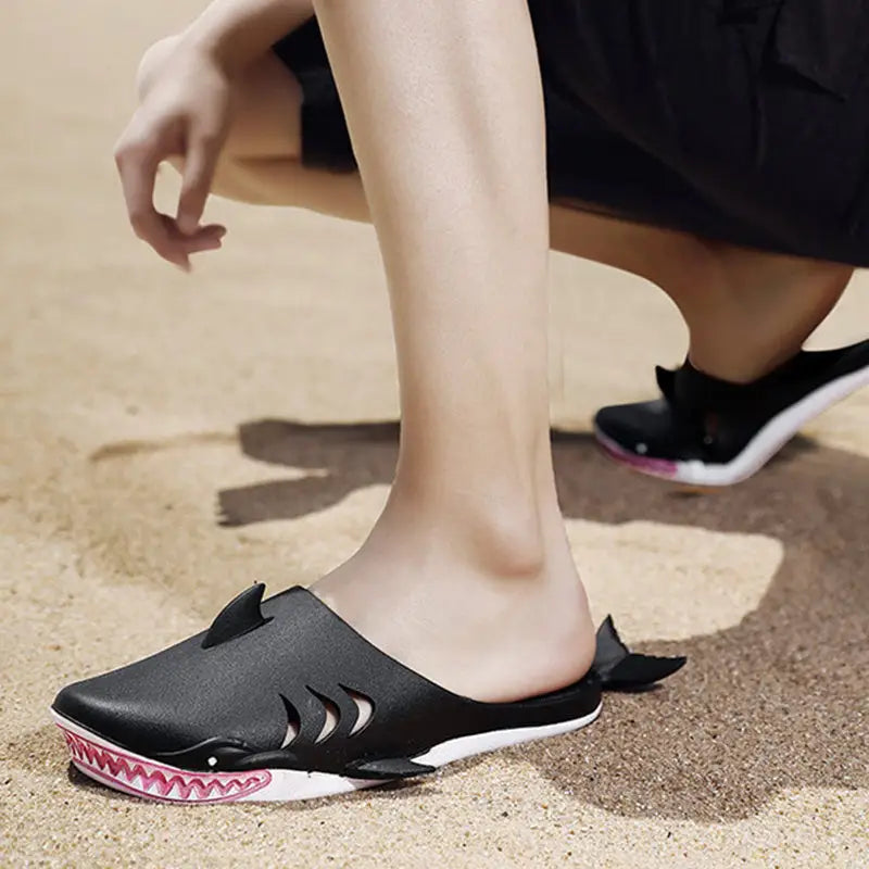 Shark Slippers Beach Shoes Home Flat Slippers Women Men - 4