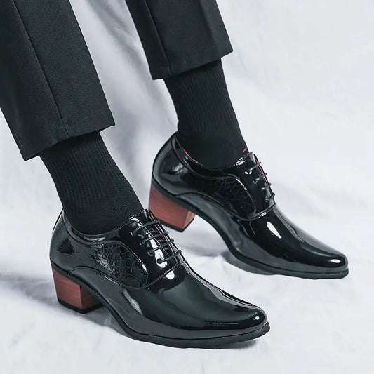 Sharp pointed men’s business dress men’s leather shoes British style groom’s wedding shoes