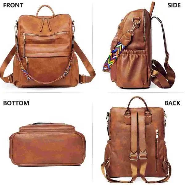 Shoulder Bag For Women Fashionable PU Leather - Brown - 5