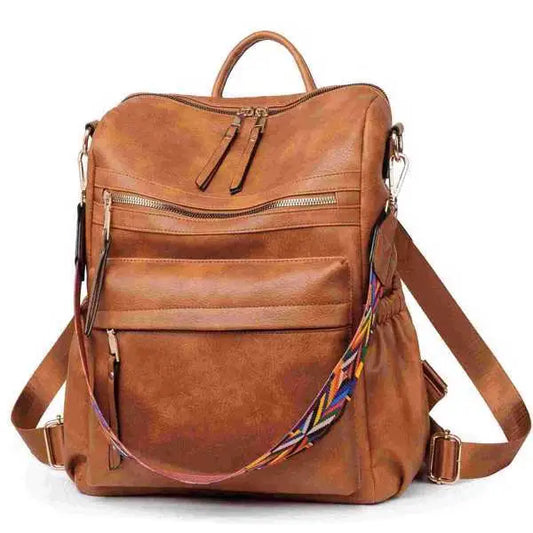 Shoulder Bag For Women Fashionable PU Leather - Brown - 5