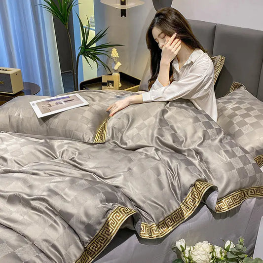 Silk Cotton Sheets Fitted Sheet Quilt Cover Bed - Beyond Trends Hub 