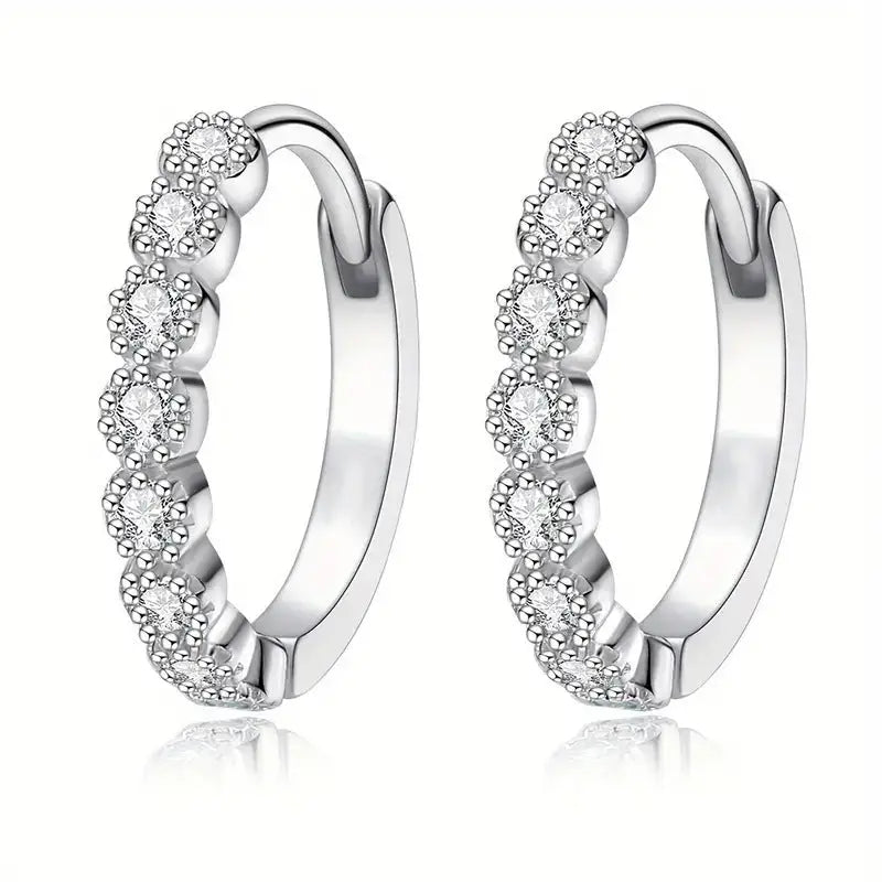 Simple Delicate Earrings Women’s Fashion - E3655 White Gold Color