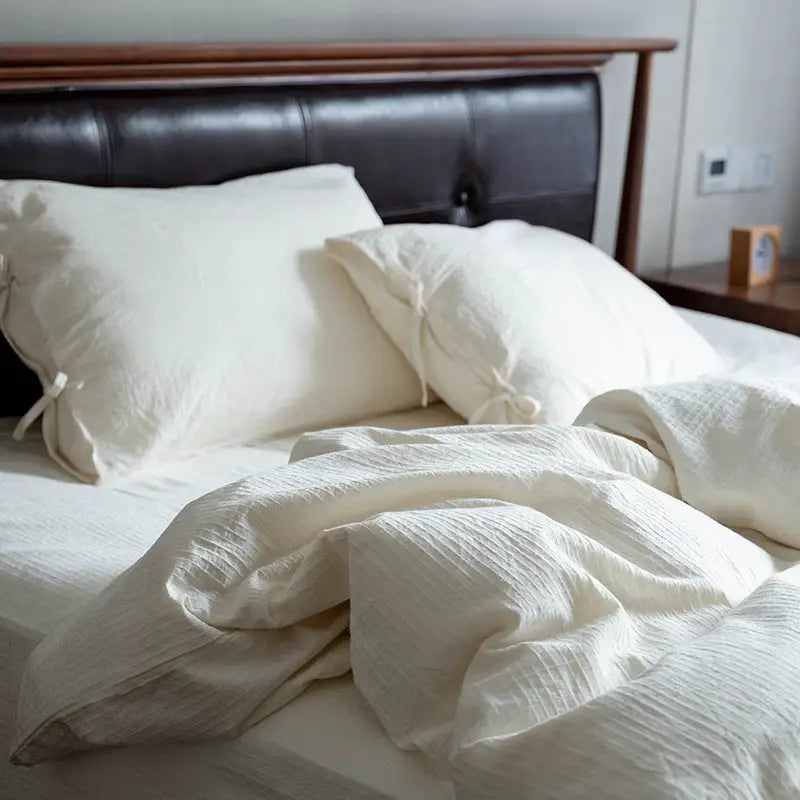 Simple White Four Piece Cotton Bed And Breakfast Style Hotel Bed Linen Three Piece Set Beyond Trends Hub