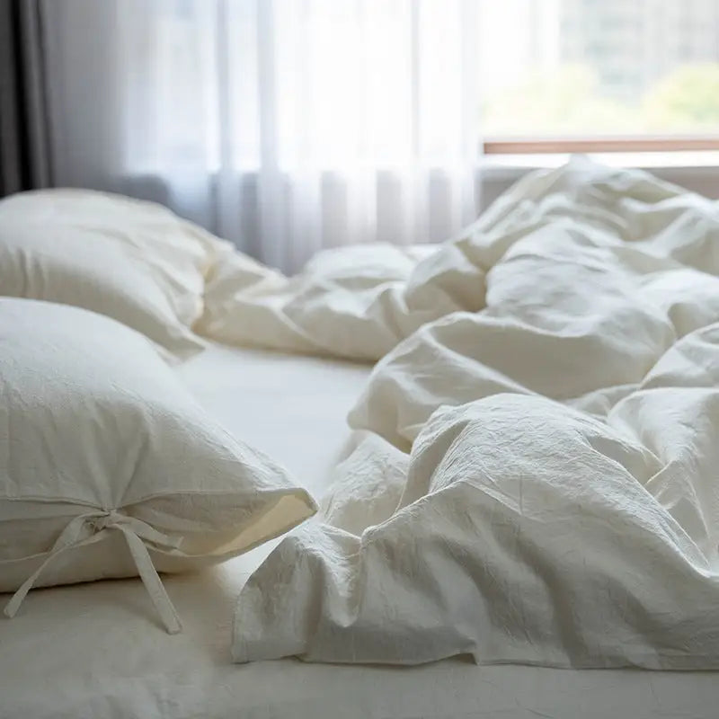 Simple White Four Piece Cotton Bed And Breakfast Style Hotel Bed Linen Three Piece Set Beyond Trends Hub